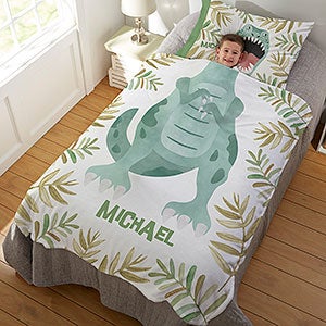 Dinosaur Character Personalized 50x60 Plush Fleece Blanket - 29870-F