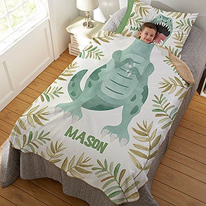 Dinosaur Character Personalized 50x60 Sherpa Blanket - 29870-S