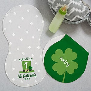 First St. Patricks Day Personalized Burp Cloths - Set of 2 - 29882