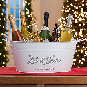 Let It Snow Personalized Beverage Tub-White - 29908-LS