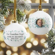 Serene Memorial Personalized Photo Ball Ornament - 29925