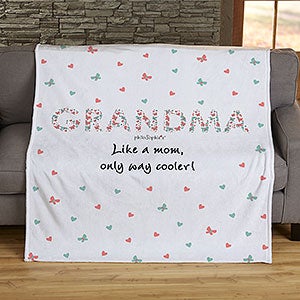 Floral Mom philoSophies Personalized 60x80 Plush Fleece Blanket - 29935-L