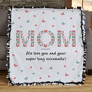 Floral Mom philoSophies® Personalized 50x60 Tie Blanket - 29935-T