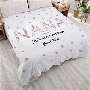 Floral Mom philoSophies Personalized 90x90 Plush Queen Fleece Blanket - 29935-QU