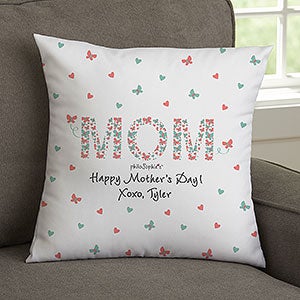 Floral Mom philoSophies® Personalized 14 Throw Pillow - 29936-S