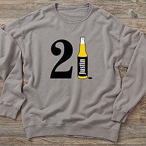 21st Birthday Personalized Hanes Adult ComfortWash Sweatshirt - 29940-CWS