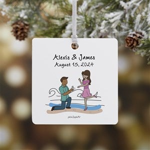Beach Engagement philoSophies® Personalized Square Ornament- 2.75 Metal 1 Side - 29949-1M