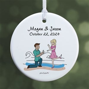 Beach Engagement philoSophies Personalized Ornament - 1 Sided Glossy - 29949-1