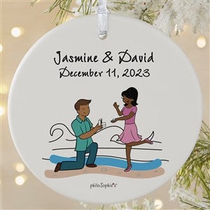 Beach Engagement philoSophies® Personalized Ornaments- 3.75 Matte - 1 Sided - 29949-1L