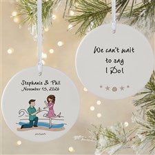 Beach Engagement philoSophies® Personalized Ornaments- 3.75 Matte - 2-Sided - 29949-2L