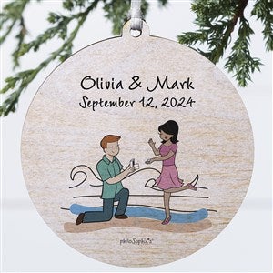 Beach Engagement philoSophies® Personalized Ornaments- 3.75 Wood - 1 Sided - 29949-1W
