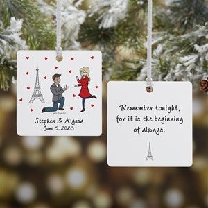 Paris Engagement philoSophies® Personalized Square Ornament- 2.75 Metal 2 Side - 29950-2M