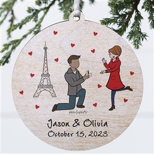 Paris Engagement philoSophies® Personalized Ornaments- 3.75 Wood - 1 Sided - 29950-1W