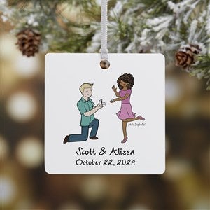 Couple Engagement philoSophies® Personalized Square Ornament- 2.75 Metal 1S - 29951-1M