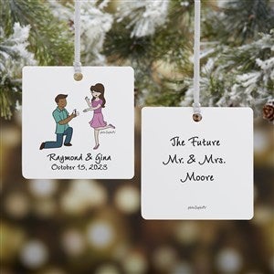 Couple Engagement philoSophies® Personalized Square Ornament- 2.75 Metal 2S - 29951-2M