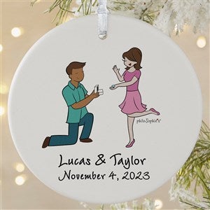 Couple Engagement philoSophies® Personalized Ornaments- 3.75 Matte - 1 Sided - 29951-1L