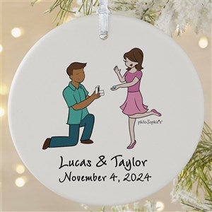 Couple Engagement philoSophies Personalized Ornaments - 1 Sided Matte - 29951-1L