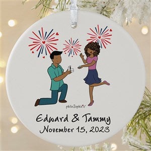 Fireworks Engagement philoSophies Personalized Ornaments - 1 Sided Matte - 29952-1L