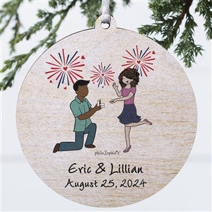 Fireworks Engagement philoSophies Personalized Ornaments - 1 Sided Wood - 29952-1W