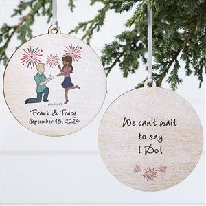 Fireworks Engagement philoSophies® Personalized Ornaments- 3.75 Wood - 2-Sided - 29952-2W