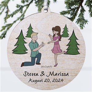 Engagement In the Park philoSophies® Personalized Ornament- 3.75 Wood 1-Sided - 29953-1W