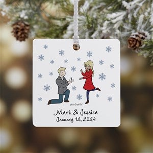 Winter Engagement philoSophies® Personalized Square Photo Ornament- 2.75 Metal - 29954-1M