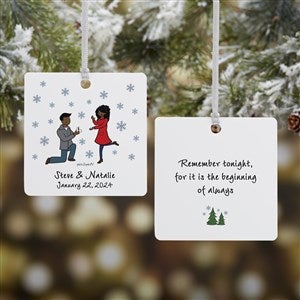 Winter Engagement philoSophies® Personalized Square Photo Ornament- 2.75 Metal - 29954-2M