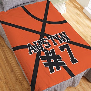 Basketball Personalized 50x60 Lightweight Fleece Blanket - 29965-LF