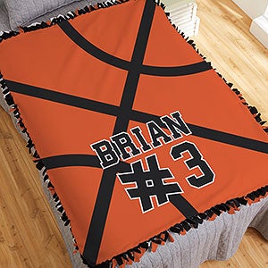 Basketball Personalized 50x60 Tie Blanket - 29965-T