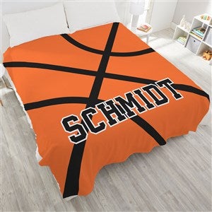 Basketball Personalized 90x90 Plush Queen Fleece Blanket - 29965-QU