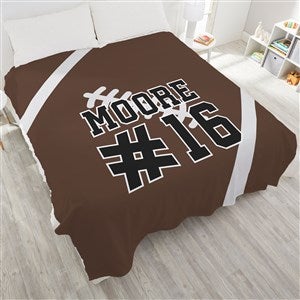 Football Personalized 90x90 Plush Queen Fleece Blanket - 29966-QU