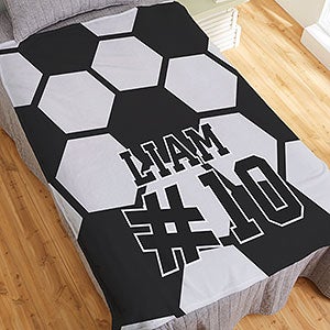 Soccer Personalized 60x80 Plush Fleece Blanket - 29967-L