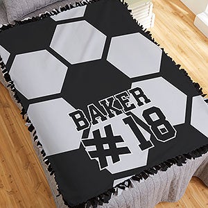 Soccer Personalized 50x60 Tie Blanket - 29967-T