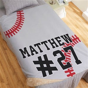 Baseball Personalized 50x60 Sherpa Blanket - 29970-S