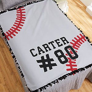 Baseball Personalized 50x60 Tie Blanket - 29970-T