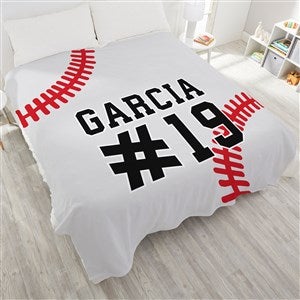 Baseball Personalized 90x90 Plush Queen Fleece Blanket - 29970-QU