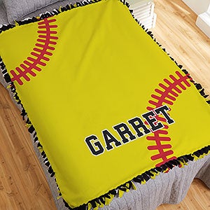 Softball Personalized 50x60 Tie Blanket - 29971-T