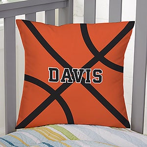 Basketball Personalized 14-inch Velvet Throw Pillow - 29974-SV