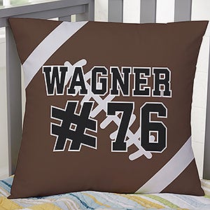 Football Personalized 18-inch Velvet Throw Pillow - 29975-LV