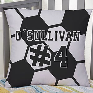 Soccer Personalized 18-inch Velvet Throw Pillow - 29976-LV