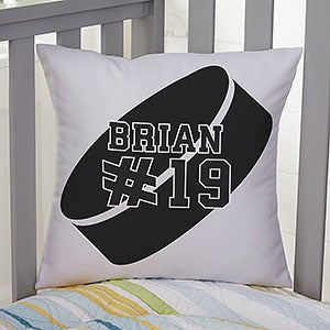 Hockey Personalized 14-inch Velvet Throw Pillow - 29977-SV