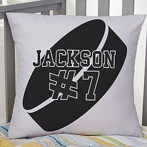 Hockey Personalized 18-inch Velvet Throw Pillow - 29977-LV