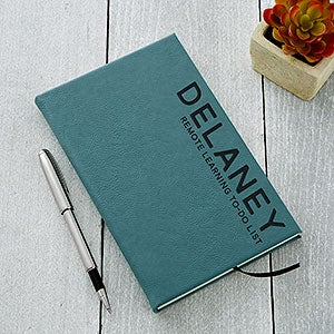 Student Remote Learning Personalized Teal Writing Journal - 30012