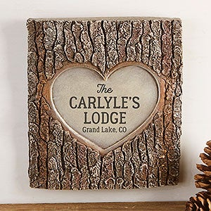 Family Lodge Personalized Resin Tree Trunk Sculpture - 30024