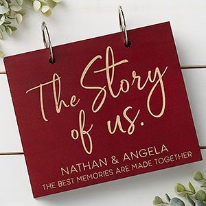 The Story Of Us Personalized Wood Photo Album - Red Poplar - 30045-R