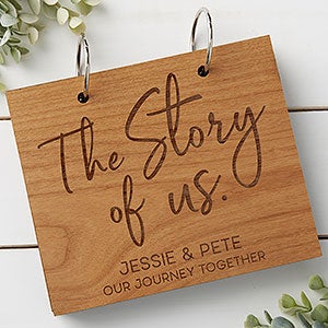 The Story Of Us Personalized Wood Photo Album - Natural Alderwood - 30045-N