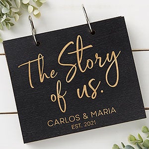 The Story Of Us Personalized Wood Photo Album - Black Poplar - 30045-B