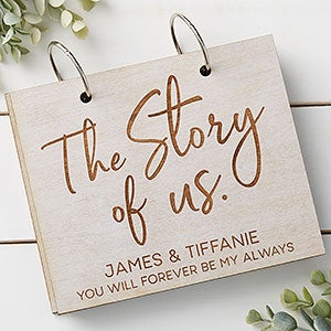 The Story Of Us Personalized Whitewash Wood Photo Album - 30045-W