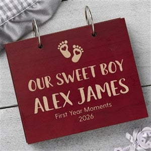 Babys First Year Personalized Red Poplar Wood Photo Album - 30048-R
