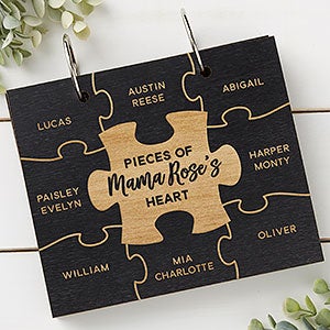 Pieces Of Her Heart Personalized Wood Photo Album - Black Poplar - 30051-B